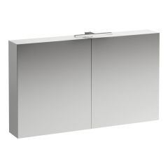 LAUFEN BASE Zrkadlová skrinka s osvetlením, el. zástrčkou EU IP44, 1200x185x700 mm, Biela matná 260, H4029021102601