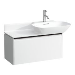 LAUFEN BASE Skrinka pod umývadlo, s 1 zásuvkou, pre umývadlá 813301, 813302, s držiakom z tmavého hliníka, 770x350x360 mm, Biela matná 260, H4030031102601