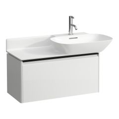 LAUFEN BASE Skrinka pod umývadlo, s 1 zásuvkou, pre umývadlá 813301, 813302, s držiakom z tmavého hliníka, 770x350x360 mm, Biela lesklá 261, H4030031102611