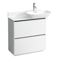 LAUFEN BASE Skrinka pod umývadlo, s 2 zásuvkami, pre umývadlá 813301, 813302, s držiakom z tmavého hliníka, 770x350x775 mm, Biela matná 260, H4030041102601