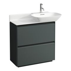 LAUFEN BASE Skrinka pod umývadlo, s 2 zásuvkami, pre umývadlá 813301, 813302, s držiakom z tmavého hliníka, 770x350x775 mm, Šedá traffic 266, H4030041102661