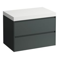 LAUFEN LANI Modulárna zostava 800, umývadlová doska 65 mm (.260 biela matná), bez výrezu, s 2 zásuvkami, 785x495x580 mm, Šedá traffic 266, H4045501122661