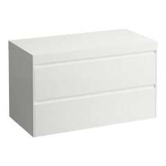 LAUFEN LANI Modulárna zostava 1000, umývadlová doska 65 mm (.260 biela matná), bez výrezu, s 2 zásuvkami, 985x495x580 mm, Biela matná 260, H4045601122601
