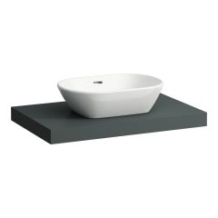 LAUFEN LANI Umývadlová doska 800, s 1 výrezom uprostred, hrúbka: 65 mm, vr. 2 nástenných držiakov, 785x495x65 mm, Šedá traffic 266, H4046511122661