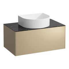 LAUFEN SONAR Skrinka pod umývadlo, s 1 zásuvkou, pre umývadlové misy H812340, H812341, H812342, H812343, s výrezom uprostred, 775x455x340 mm, Zlato & nero marquina 140, H4054110341401