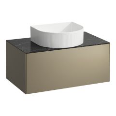 LAUFEN SONAR Skrinka pod umývadlo, s 1 zásuvkou, pre umývadlové misy H812340, H812341, H812342, H812343, s výrezom uprostred, 775x455x340 mm, Titán & nero marquina 142, H4054110341421