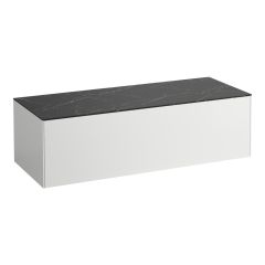 LAUFEN SONAR Skrinka pod umývadlo 1200, s 1 zásuvkou, bez výrezu, 1175x455x340 mm, Biela matná & nero marquina 143, H4054200341431