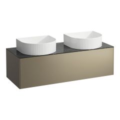 LAUFEN SONAR Skrinka pod umývadlo, s 1 zásuvkou, pre umývadlové misy H812340, H812341, H812342, H812343, s výrezom vľavo a vpravo, 1175x455x340 mm, Titán & nero marquina 142, H4054240341421