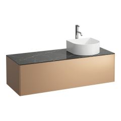 LAUFEN SONAR Skrinka pod umývadlo, s 1 zásuvkou, pre umývadlové misy H812340, H812341, H812342, H812343, s výrezom vpravo vr. otvoru pre batériu uprostred, 1175x455x340 mm, Meď & nero marquina 141, H4054270341411
