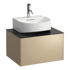 LAUFEN SONAR Skrinka pod umývadlo s 1 zásuvkou, pre umývadielko H816341, s výrezom uprostred, 575x455x340 mm, Zlato & nero marquina 140, H4054310341401