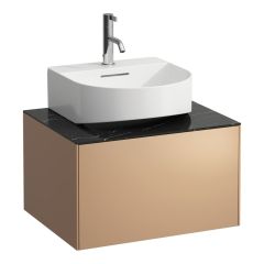 LAUFEN SONAR Skrinka pod umývadlo s 1 zásuvkou, pre umývadielko H816341, s výrezom uprostred, 575x455x340 mm, Meď & nero marquina 141, H4054310341411