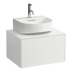 LAUFEN SONAR Skrinka pod umývadlo s 1 zásuvkou, pre umývadielko H816341, s výrezom uprostred, 575x455x340 mm, Biela matná 170, H4054310341701