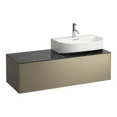 LAUFEN SONAR Skrinka pod umývadlo, s 1 zásuvkou, pre umývadielka H816341/H816342, s výrezom vpravo, 1175x455x340 mm, Titán & nero marquina 142, H4054530341421