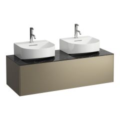 LAUFEN SONAR Skrinka pod umývadlo, s 1 zásuvkou, pre umývadielka H816341, s výrezom vľavo a vpravo, 1175x455x340 mm, Titán & nero marquina 142, H4054540341421