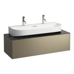 LAUFEN SONAR Skrinka pod umývadlo, s 1 zásuvkou, pre umývadlo H816347, s výrezom uprostred, 1175x455x340 mm, Titán & nero marquina 142, H4054610341421