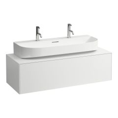 LAUFEN SONAR Skrinka pod umývadlo, s 1 zásuvkou, pre umývadlo H816347, s výrezom uprostred, 1175x455x340 mm, Biela matná 170, H4054610341701