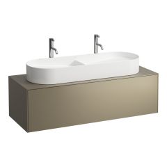 LAUFEN SONAR Skrinka pod umývadlo, s 1 zásuvkou, pre umývadla H812348, H812349, s výrezom uprostred, 1175x455x340 mm, Titán 042, H4054710340421