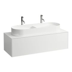 LAUFEN SONAR Skrinka pod umývadlo, s 1 zásuvkou, pre umývadla H812348, H812349, s výrezom uprostred, 1175x455x340 mm, Biela matná 170, H4054710341701