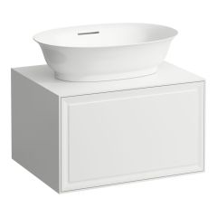 LAUFEN THE NEW CLASSIC Skrinka pod umývadlo 600, s 1 zásuvkou, s výrezom uprostred, pre umývadlové misy H812850/H812851/H812852/H812853, 575x455x345 mm, Biela lakovaná 631, H4060010856311