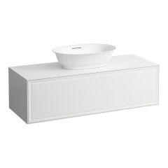 LAUFEN THE NEW CLASSIC Skrinka pod umývadlo 1200, s 1 zásuvkou, s výrezom uprostred, pre umývadlové misy H812850/H812851/H812852/H812853, 1175x455x345 mm, Biela lakovaná 631, H4060210856311