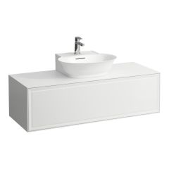 LAUFEN THE NEW CLASSIC Skrinka pod umývadlo 1200, s 1 zásuvkou, s výrezom uprostred, pre umývadlá H816852, 1175x455x345 mm, Biela lakovaná 631, H4060230856311