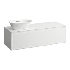 LAUFEN THE NEW CLASSIC Skrinka pod umývadlo, s 1 zásuvkou, s výrezom vľavo, pre umývadlové misy 812850, 812851, 812852, 812853, 1175x455x345 mm, Biela matná 170, H4060810851701