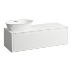 LAUFEN THE NEW CLASSIC Skrinka pod umývadlo, s 1 zásuvkou, s výrezom vľavo, pre umývadlové misy 812850, 812851, 812852, 812853, 1175x455x345 mm, Biela lakovaná 631, H4060810856311