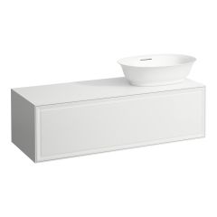 LAUFEN THE NEW CLASSIC Skrinka pod umývadlo 118 × 45 × 35 cm, s 1 zásuvkou, s výrezom vpravo, pre umývadlové misy 812850, 812851, 812852, 812853, 1175x455x345 mm, Biela lakovaná 631, H4060820856311
