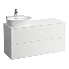 LAUFEN THE NEW CLASSIC Skrinka pod umývadlo, s 2 zásuvkami, s výrezom vľavo, pre umývadlá 816852, 1175x455x600 mm, Biela lakovaná 631, H4060870856311