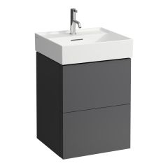 LAUFEN Kartell LAUFEN Skrinka pod umývadlo, s 2 zásuvkami, vrátane zásuvkového organizéra, pre umývadlo H810332, 480x450x600 mm, Bridlica šedá 642, H4075090336421