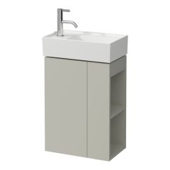 LAUFEN Kartell LAUFEN Skrinka pod umývadlo, 1 dvierka, závesy dverí vľavo, otvorená polička na pravej strane, pre umývadielka H815335, 440x270x600 mm, Kamienky šedé 641, H4075170336411