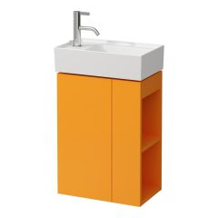 LAUFEN Kartell LAUFEN Skrinka pod umývadlo, 1 dvierka, závesy dverí vľavo, otvorená polička na pravej strane, pre umývadielka H815335, 440x270x600 mm, Okrovo hnedá 643, H4075170336431