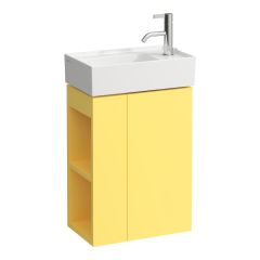 LAUFEN Kartell LAUFEN Skrinka pod umývadlo, 1 dvierka, závesy dverí vpravo, otvorená polička na ľavej strane, pre umývadielka H815334, 440x270x600 mm, Horčicovo žltá 644, H4075180336441