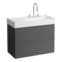LAUFEN Kartell LAUFEN Skrinka pod umývadlo, s 2 zásuvkami, vrátane zásuvkového organizéra, pre umývadlo H810339, 880x450x600 mm, Bridlica šedá 642, H4076080336421