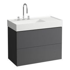LAUFEN Kartell LAUFEN Skrinka pod umývadlo, s 2 zásuvkami, vrátane zásuvkového organizéra, pre umývadlo H810338, 880x450x600 mm, Bridlica šedá 642, H4076180336421