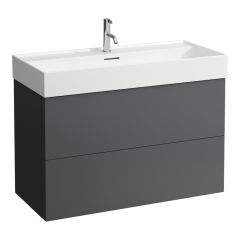 LAUFEN Kartell LAUFEN Skrinka pod umývadlo, s 2 zásuvkami, pre umývadlo H810337, 985x450x600 mm, Bridlica šedá 642, H4076320336421