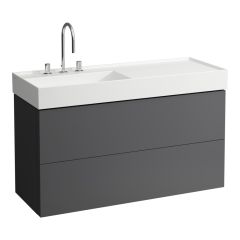 LAUFEN Kartell LAUFEN Skrinka pod umývadlo, s 2 zásuvkami, vrátane zásuvkového organizéra, pre umývadlo H813332, 1180x450x600 mm, Bridlica šedá 642, H4076480336421