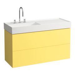 LAUFEN Kartell LAUFEN Skrinka pod umývadlo, s 2 zásuvkami, vrátane zásuvkového organizéra, pre umývadlo H813332, 1180x450x600 mm, Horčicovo žltá 644, H4076480336441