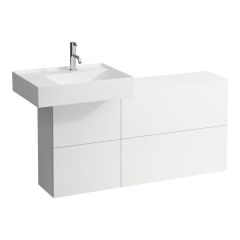 LAUFEN Kartell LAUFEN Skrinka pod umývadlo s dvierkami a dvomi výklopmi, umývadlo vľavo, 1200x270x610 mm, Biela matná 640, H4082910336401