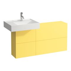 LAUFEN Kartell LAUFEN Skrinka pod umývadlo s dvierkami a dvomi výklopmi, umývadlo vľavo, 1200x270x610 mm, Horčicovo žltá 644, H4082910336441