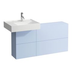 LAUFEN Kartell LAUFEN Skrinka pod umývadlo s dvierkami a dvomi výklopmi, umývadlo vľavo, 1200x270x610 mm, Šedomodrá 645, H4082910336451