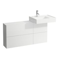LAUFEN Kartell LAUFEN Skrinka pod umývadlo s dvierkami a dvomi výklopmi, umývadlo vpravo, 1200x270x610 mm, Biela matná 640, H4082920336401