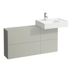 LAUFEN Kartell LAUFEN Skrinka pod umývadlo s dvierkami a dvomi výklopmi, umývadlo vpravo, 1200x270x610 mm, Kamienky šedé 641, H4082920336411