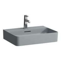 LAUFEN VAL Umývadlo s tromi otvormi pre batériu s prepadom, SaphirKeramik, 550x420 mm, farba Grafit mat, H8102827581081