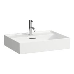 LAUFEN Kartell LAUFEN Umývadlo s jedným otvorom pre batériu uprostred s prepadom, 600x460 mm, farba Biela LCC Active, H810333A001041