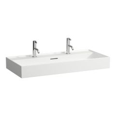 LAUFEN Kartell LAUFEN Umývadlo s dvoma otvormi pre dve batérie s prepadom, 1000x460 mm, farba Biela matná, H8103377571071