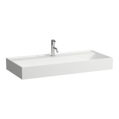 LAUFEN Kartell LAUFEN Umývadlo s jedným otvorom pre batériu, bez prepadu, 1000x460 mm, farba Biela matná, H8103377571111