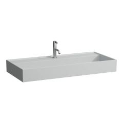 LAUFEN Kartell LAUFEN Umývadlo s jedným otvorom pre batériu, bez prepadu, 1000x460 mm, farba Šedá mat, H8103377591111