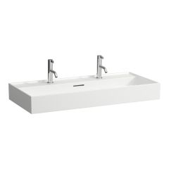 LAUFEN Kartell LAUFEN Umývadlo s dvoma otvormi pre dve batérie s prepadom, 1000x460 mm, farba Biela LCC Active, H810337A001071