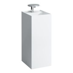 LAUFEN Kartell LAUFEN Voľne stojace umývadlo so skrytým odpadom s tromi otvormi pre batériu, bez prepadu, 375x435 mm, farba Biela LCC, H8113314001581